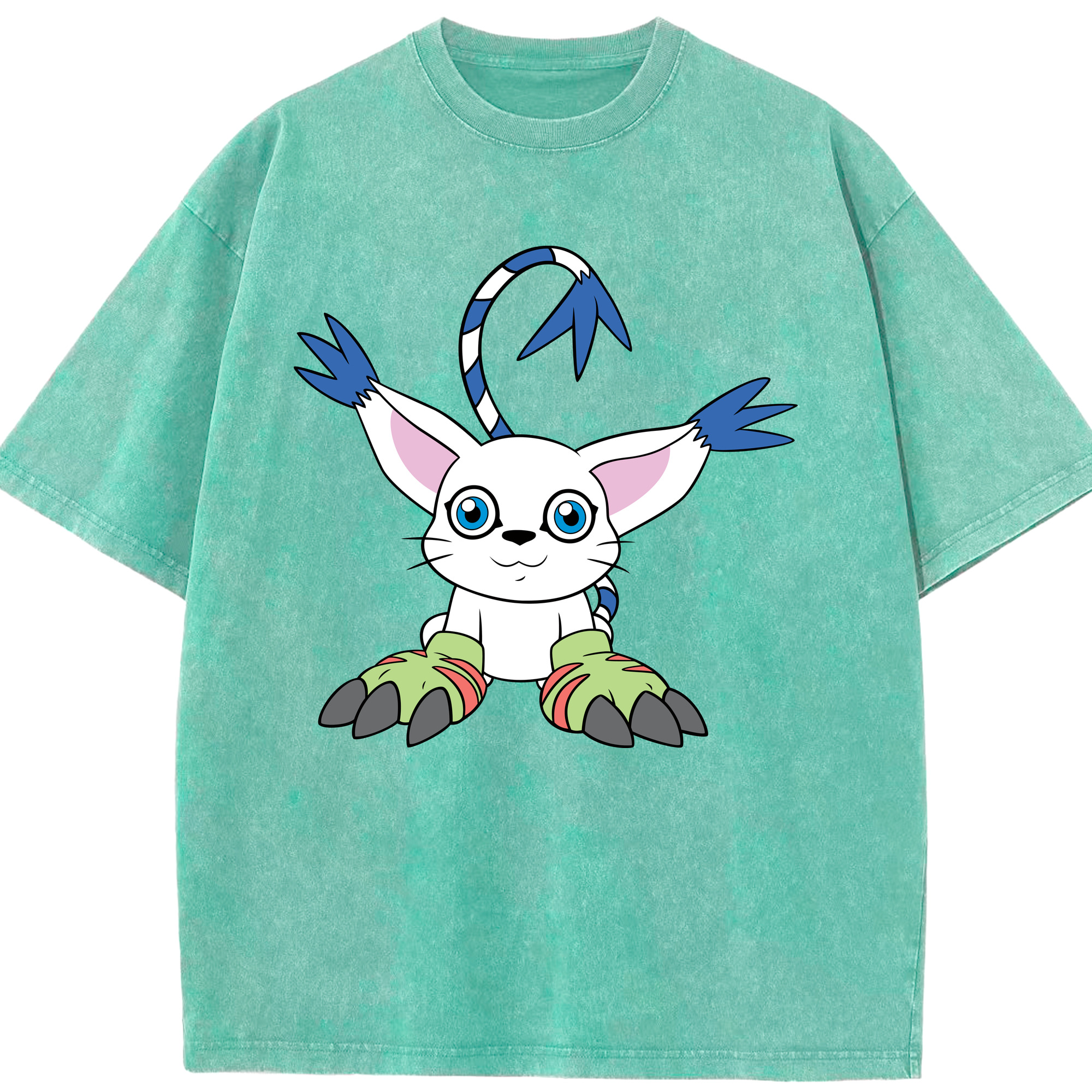 （画像用） Digimon デジタルモンスター/デジモン 綿100% ヴィンテージ風 半袖Tシャツ（フロントプリント）
